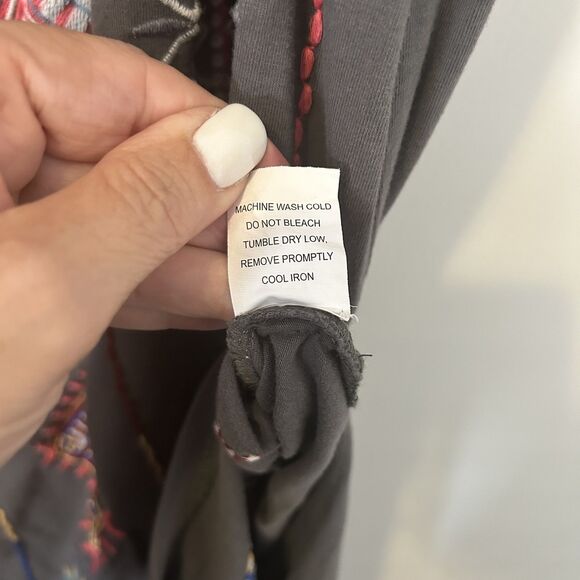 Embroidered Maxi Skirt - Black with Multicolor Accents - Picture 12 of 13